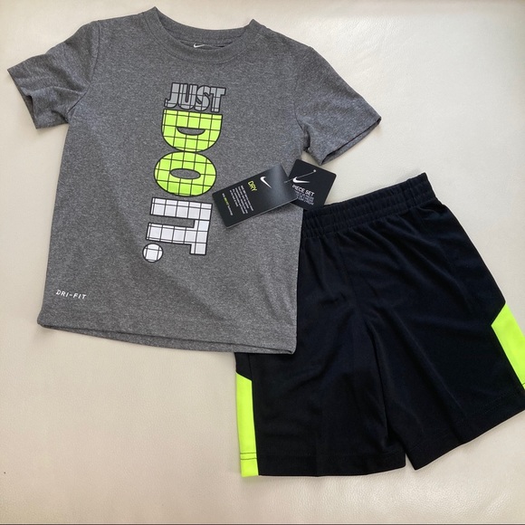 Nike Neon Dri-Fit Shorts Set 2242 - Picture 2 of 6
